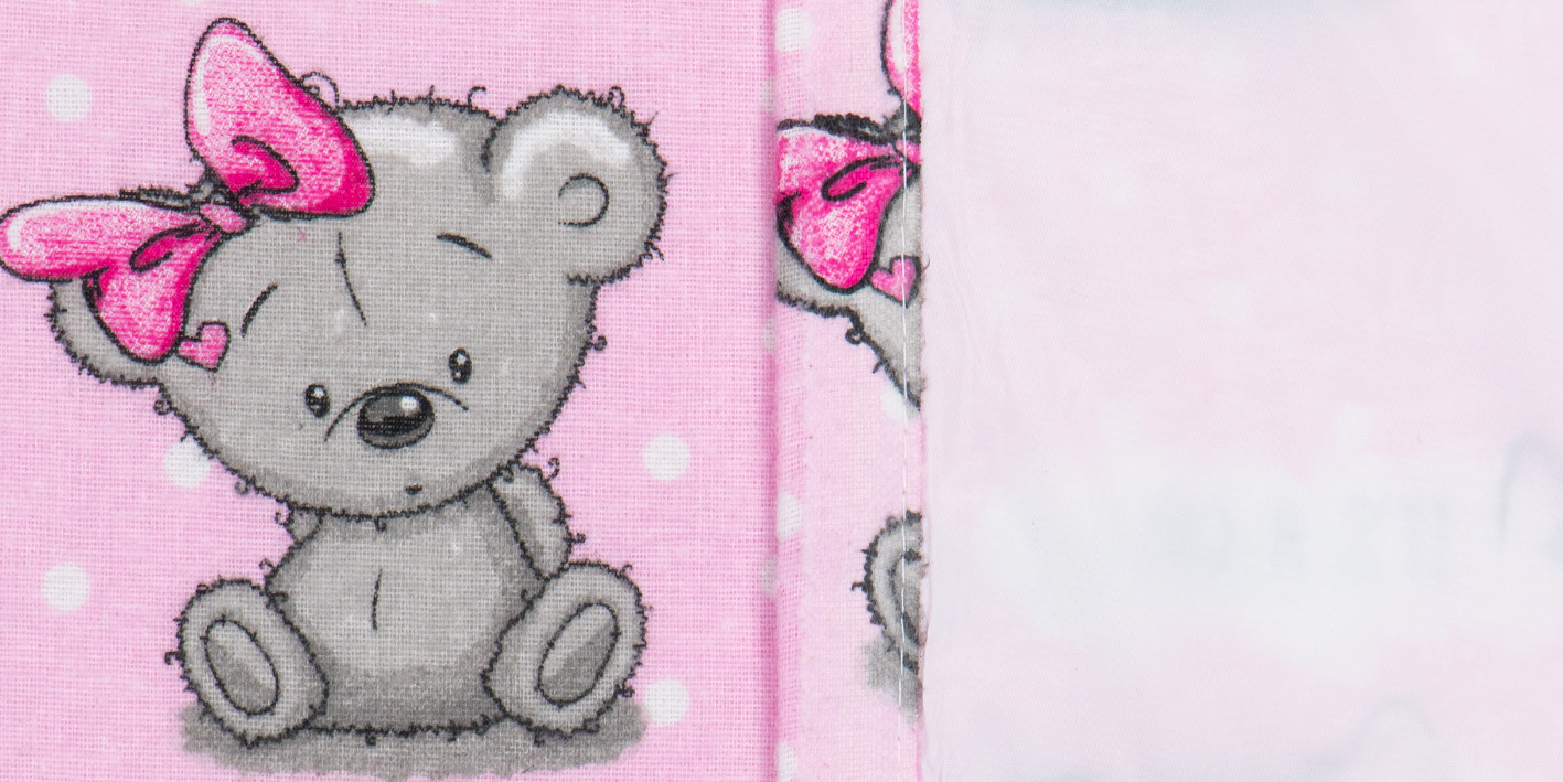 Pieluchocerata flanelowa miś girls róż